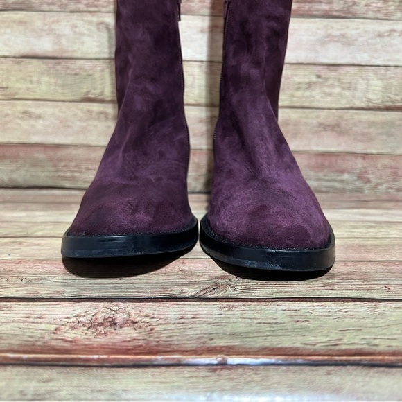Ann Demeulemeester Purple Seude Heeled Chunky Ankle Boots - Picture 4 of 10